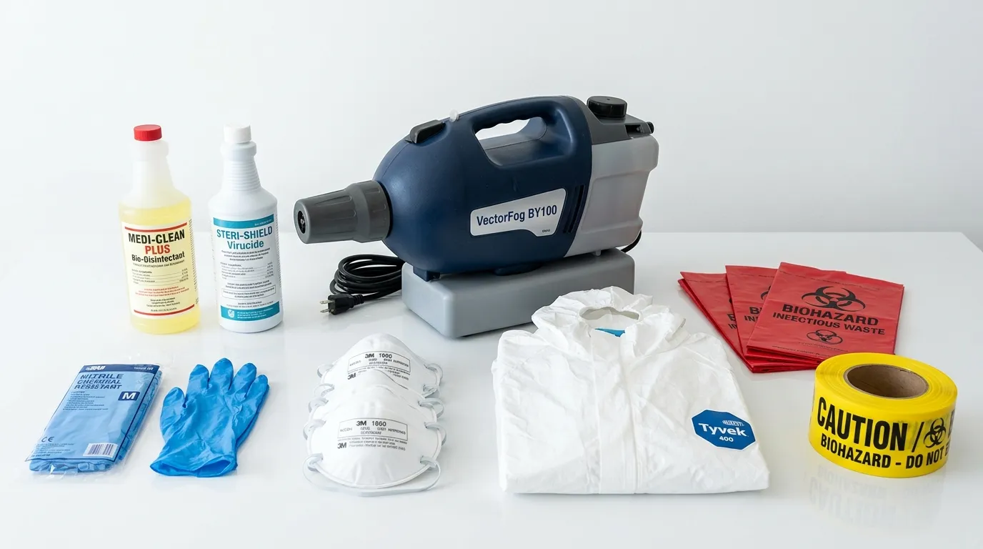 Professional biohazard remediation crew working in Pensacola